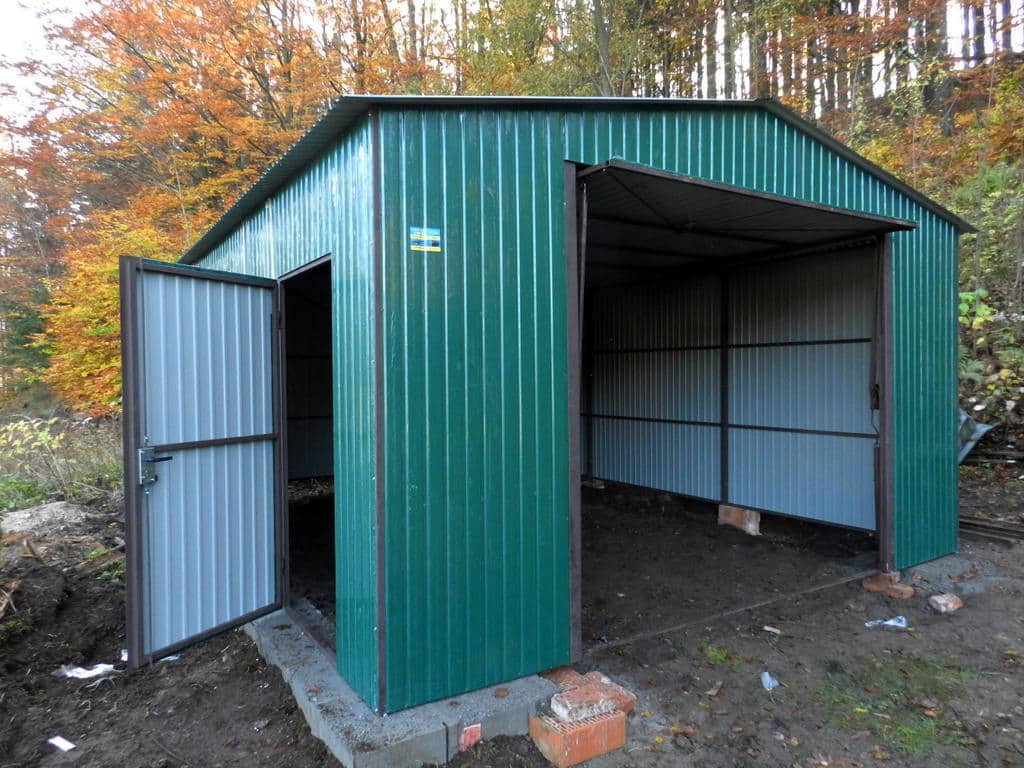 Plechová garáž 3,5x5 m - zelená