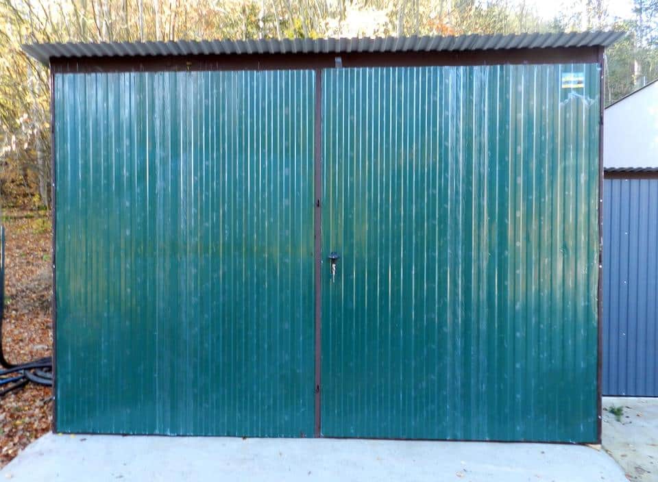 Plechová montovaná garáž 4×6 - modrá