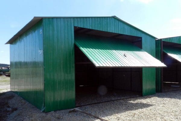 Plechová garáž 4,5×5 - zelená