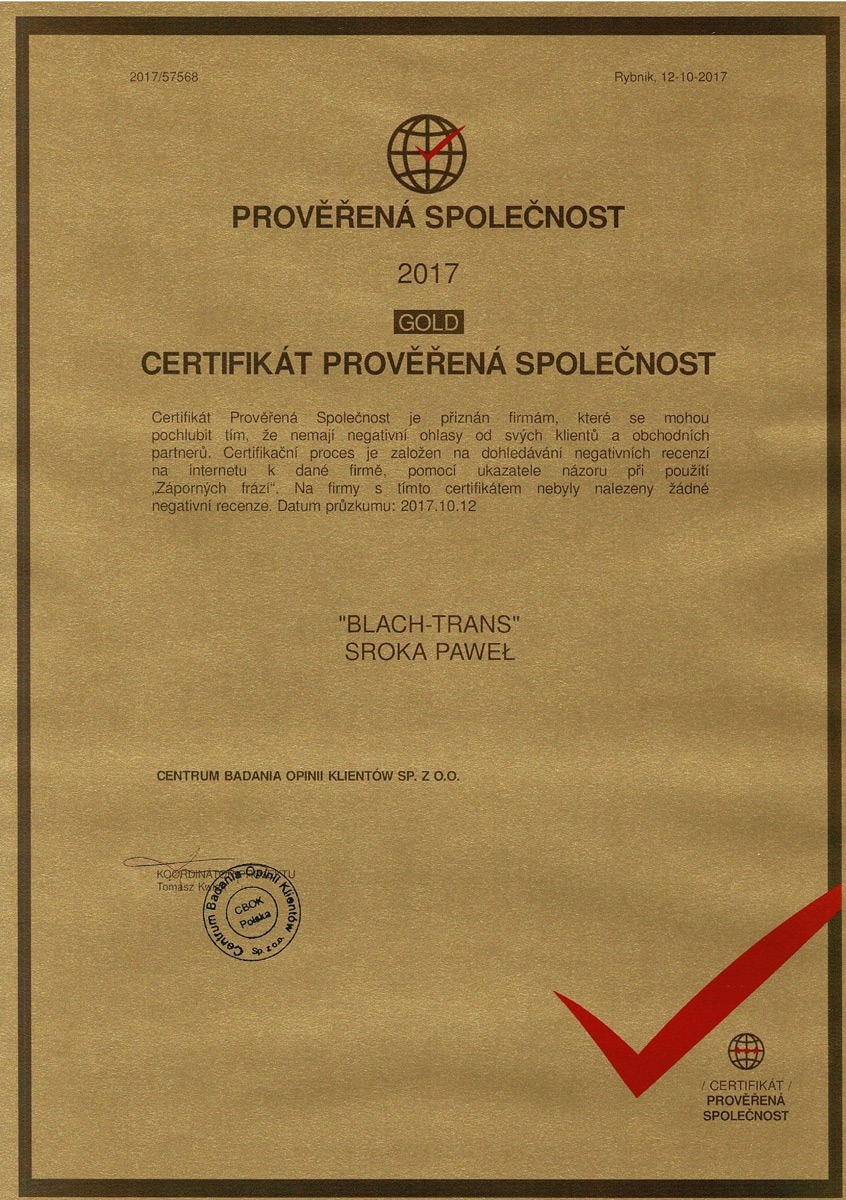 certificat gold 2017