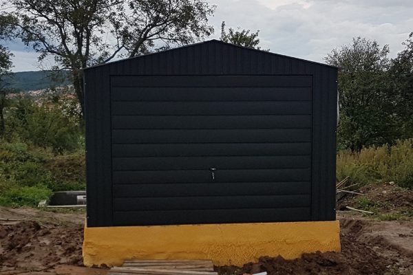 Plechová garáž 3,5x5 m - černá matná