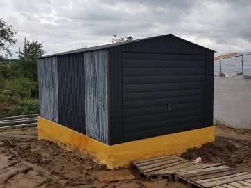Garaj metalic 3,5x5 m - negru mat