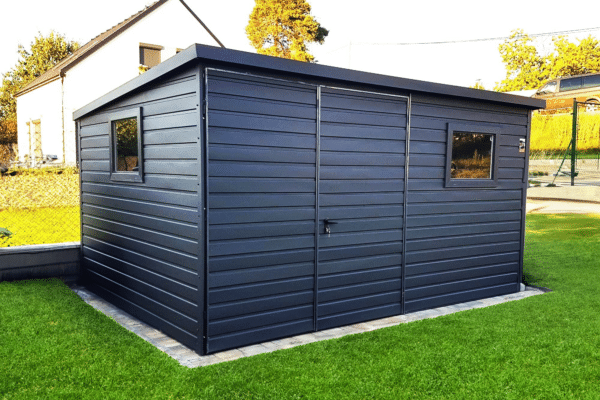 Căsuță de grădină 2,2x2,7 m – grafit inchis mat 1